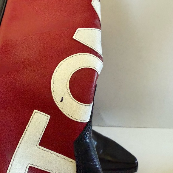 Vintage Tommy Hilfiger Red & Blue Logo Heeled Cowboy Boots ❤️💙 - Picture 11 of 11